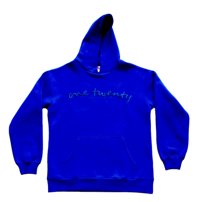 Blue script hoodie ONE TWENTY
