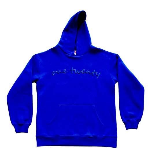 Blue script hoodie