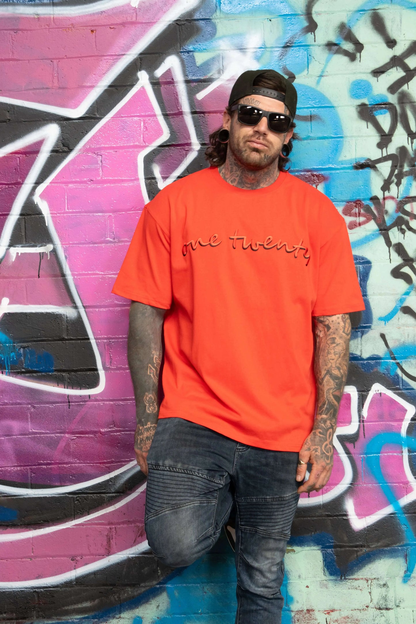 One twenty script oversized t-shirt ONE TWENTY